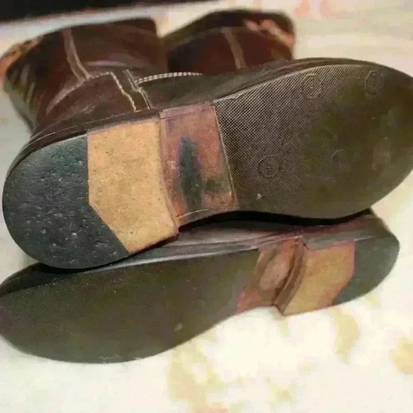 VINTAGE FRYE Brown Knee High Fold Over Riding Boots Buckle Back Women 5.5 - 6 - Picture 16 of 16